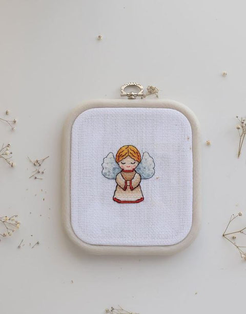 Kvadratinis siuvinėjimo lankelis 12,5x14,5 cm, baltas, lankstus