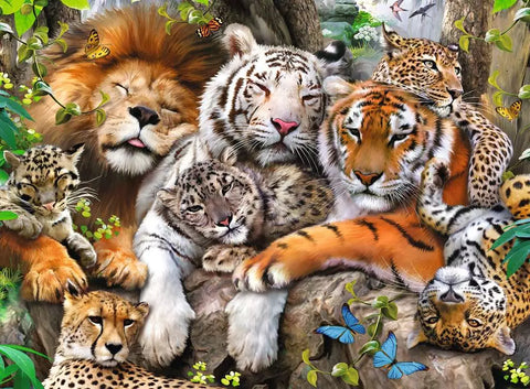 Ravensburger dėlionė „Didžiųjų kačių pogulis“, 200 XXL det., nuo 8 m.