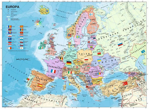 Ravensburger dėlionė „Politinis Europos žemėlapis“, 200 XXL det., nuo 8 m.