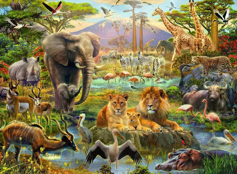 Ravensburger dėlionė „Savanos gyvūnai“, 200 XXL det., nuo 8 m.