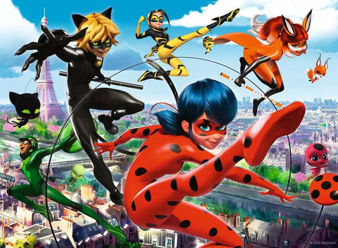 Ravensburger dėlionė „Miraculous: superherojų jėga“, 200 XXL det., nuo 8 m.
