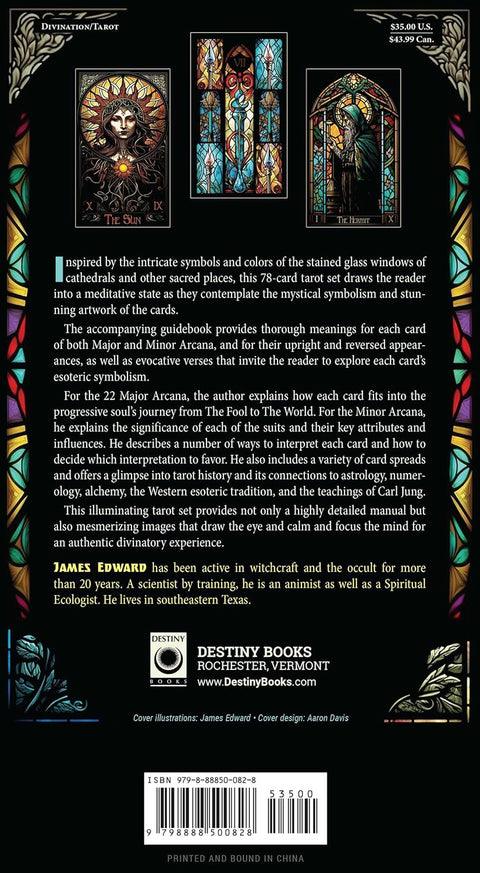 Destiny Books vitražinė taro kaladė 78 su anglišku vadovu