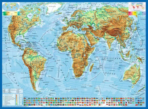 Ravensburger dėlionė „Fizinis pasaulio žemėlapis“, 300 XXL det., nuo 9 m.