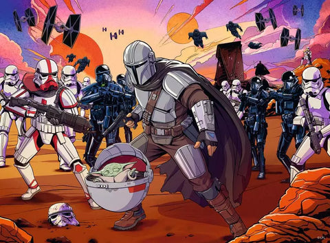 Ravensburger dėlionė „Star Wars: Mandalorietis ir Grogu“, 200 XXL det., nuo 8 m.