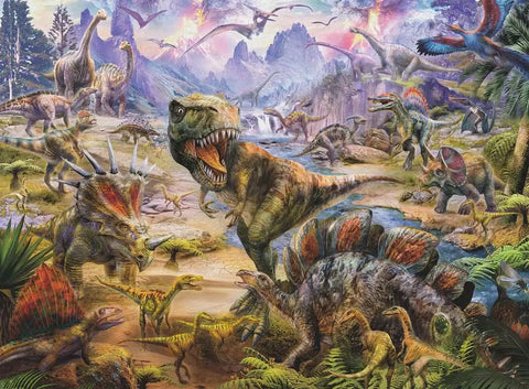Ravensburger dėlionė „Dinozaurų pasaulis“, 300 XXL det., nuo 9 m.