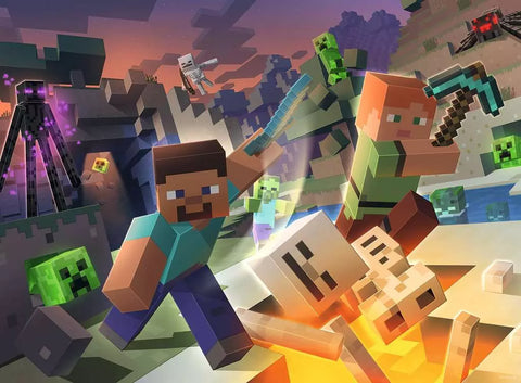 Ravensburger dėlionė „Minecraft monstrai“, 100 XXL det., nuo 6 m.