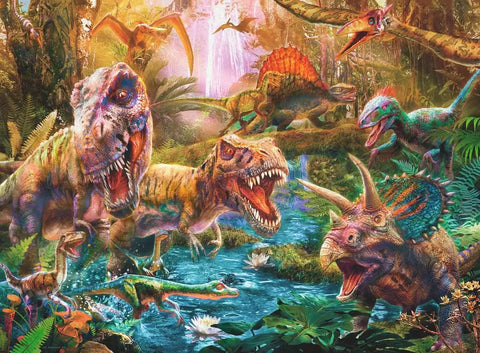 Ravensburger dėlionė „Dinozaurų susibūrimas“, 150 XXL det., nuo 7 m.
