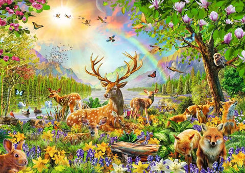 Ravensburger dėlionė „Grakšti elnių šeima“, 200 XXL det., nuo 8 m.
