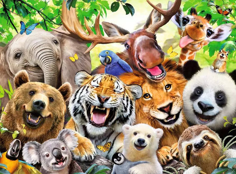 Ravensburger dėlionė „Egzotinių gyvūnų asmenukė“, 300 XXL det., nuo 9 m.