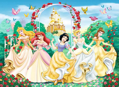 Ravensburger blizganti dėlionė „Disney princesės sode“, 100 XXL det., nuo 6 m.
