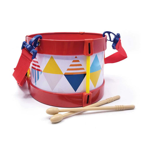Svoora skardinis būgnelis vaikams su lazdelėmis ir dirželiu, 3+