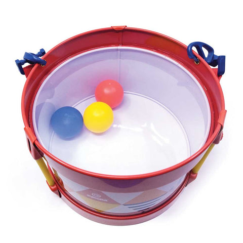 Svoora skardinis būgnelis vaikams su lazdelėmis ir dirželiu, 3+