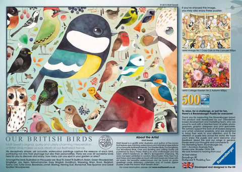 Ravensburger dėlionė „Matt Sewell: Britanijos paukščiai“, 500 det.
