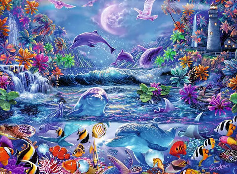 Ravensburger tamsoje šviečianti dėlionė „Mėnulio magija“, 500 det.