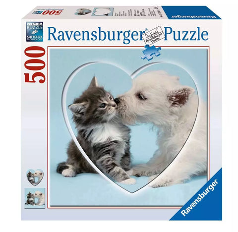 Ravensburger dėlionė „Kačiukas ir šuniukas“, 500 det.