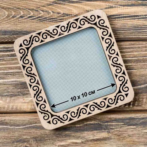 Magnetiniai mediniai siuvinėjimo lankeliai 10×10 cm, plokščioms medžiagoms