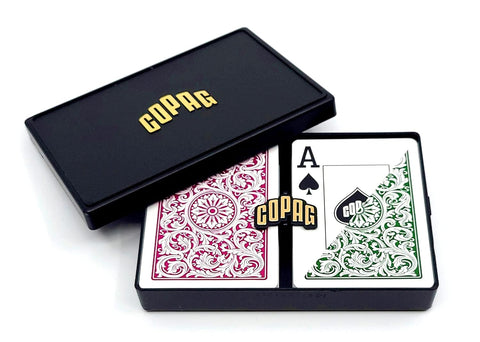 Copag: 1546 Elite Poker size Jumbo index žaidimo kortos dviguba kaladė (burgundiška/žalia) Copag - HOBI.LT 🇱🇹