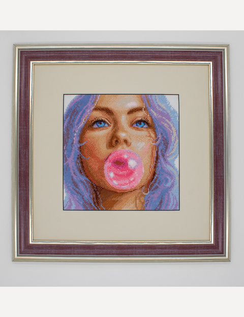 Bubblegum Dreams kryželiu siuvinėjimo rinkinys su Aida 14 ct, 20×20