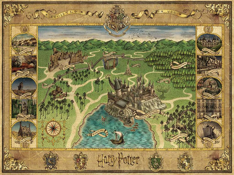 Ravensburger dėlionė „Haris Poteris: Hogvartso žemėlapis“, 1500 det.