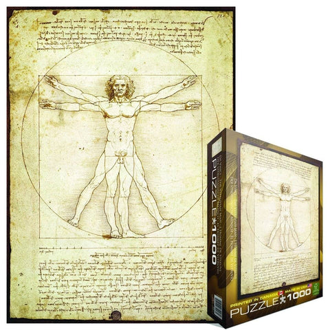 Leonardo da Vinci „Vitruvijaus žmogus“ 1000 detalių dėlionė 50x70 cm