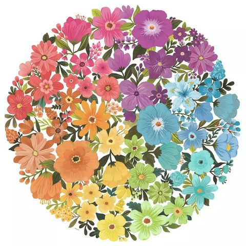 Ravensburger apvali dėlionė „Spalvų ratas: gėlės“, 500 det.