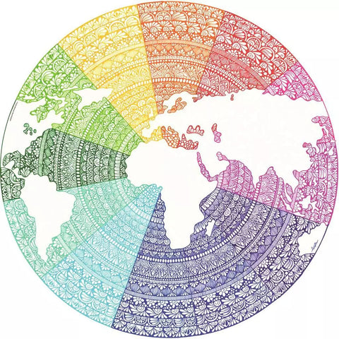 Ravensburger apvali dėlionė „Spalvų ratas: mandalos“, 500 det.