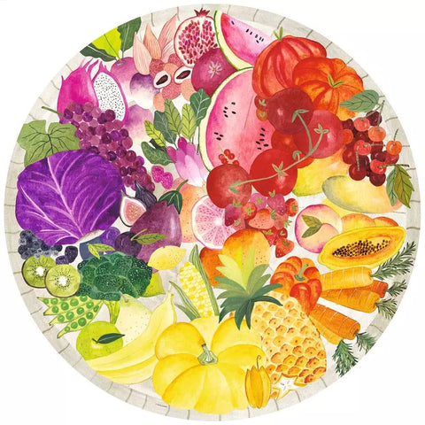 Ravensburger apvali dėlionė „Spalvų ratas: vaisiai ir daržovės“, 500 det.