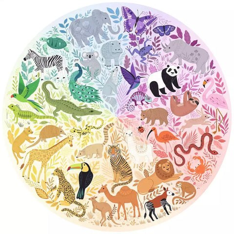 Ravensburger apvali dėlionė „Spalvų ratas: gyvūnai“, 500 det.