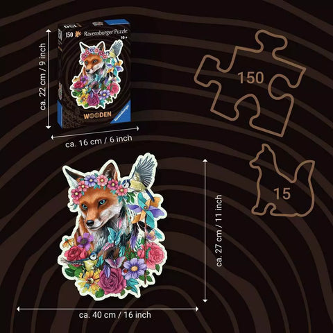 Ravensburger medinė dėlionė „Spalvingoji lapė“, 150 det., nuo 10 m.