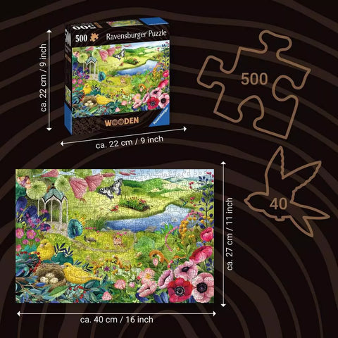 Ravensburger medinė dėlionė „Sodas“, 500 det.
