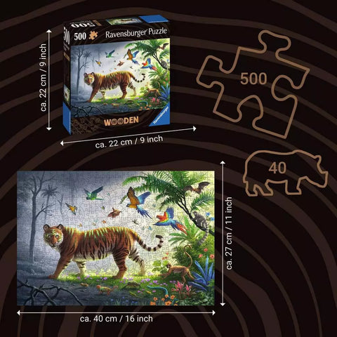 Ravensburger medinė dėlionė „Tigras“, 500 det.