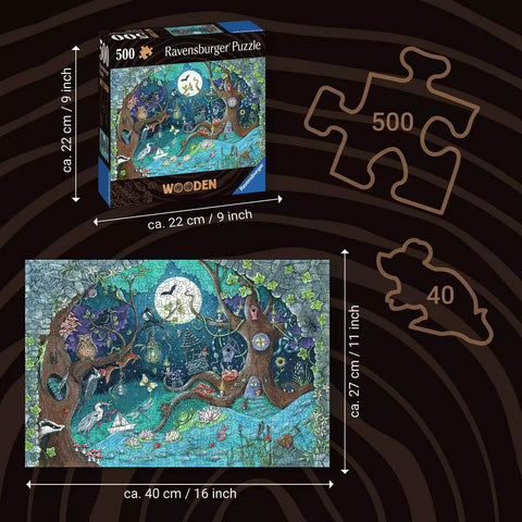 Ravensburger medinė dėlionė „Fantastinis miškas“, 500 det.