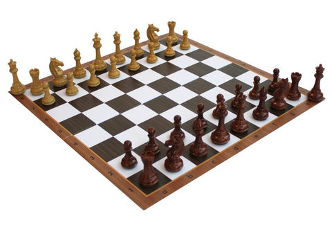 PVC PREMIUM šachmatų rinkinys 51 x 51 cm. balta - ruda