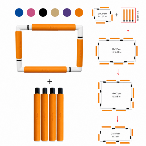 Nurge siuvinėjimo rėmo prailginimas su spaustukais 18 cm oranžinis