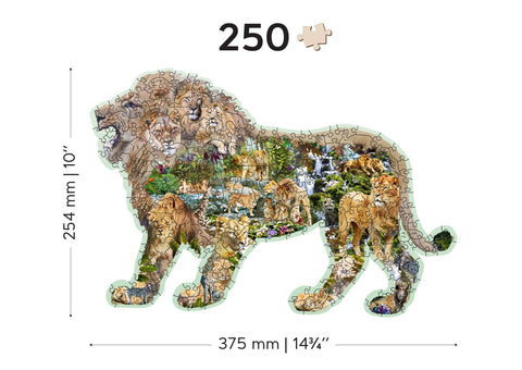 Medinė dėlionė „Liūto riaumojimas“ 250 detalių, unikalios formos