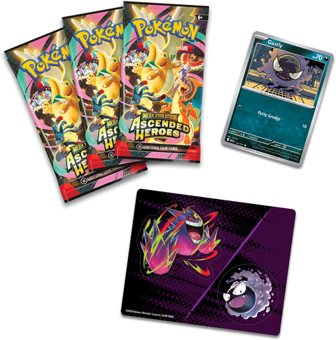 Pokemon Ascended Heroes lipdukų rinkinys su Gastly promo korta