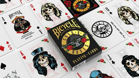 Guns N' Roses Bicycle žaidimo kortos – pokeriui ir kolekcionieriams