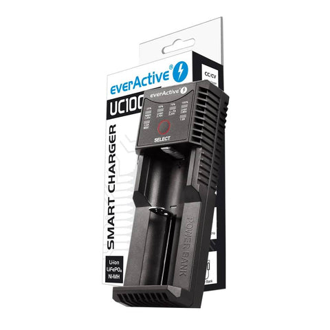 EverActive UC100C USB-C universalus baterijų įkroviklis Li-ion/Ni-MH