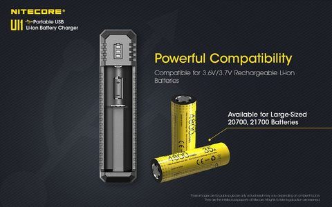 Nitecore UI1 išmanus nešiojamas USB Li-ion baterijų įkroviklis