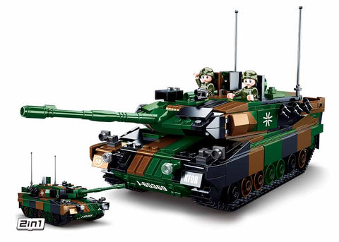 Sluban konstruktorius Leopard 2A5 pagrindinis tankas 2in1, 766 detalių, 6+