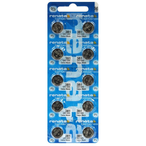 Renata 381 SR1120SW sidabro oksido laikrodžio baterijos, 10 vnt.