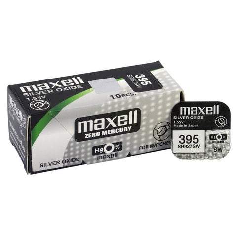Maxell 395 SR927SW sidabro oksido laikrodžių baterijos, 10 vnt.
