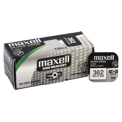 Maxell 362 SR721SW sidabro oksido laikrodžio baterijos 10 vnt.