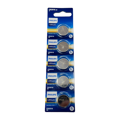 Philips CR2016 ličio mygtukinės baterijos, 5 vnt. rinkinys
