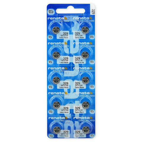 Renata 329 SR731SW sidabro oksido laikrodžio baterijos 10 vnt.