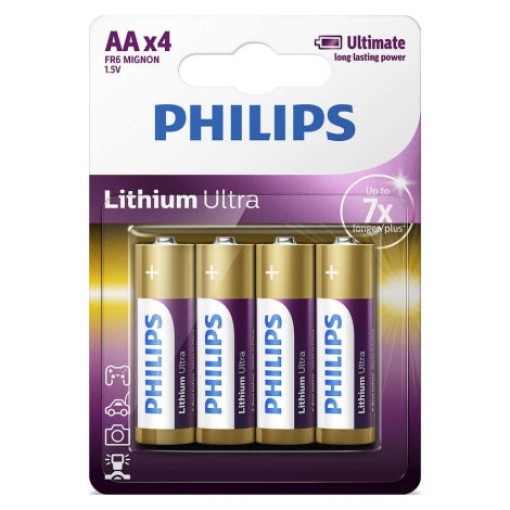 Philips Ultra AA (FR6) šarminės baterijos, 4 vnt. rinkinys