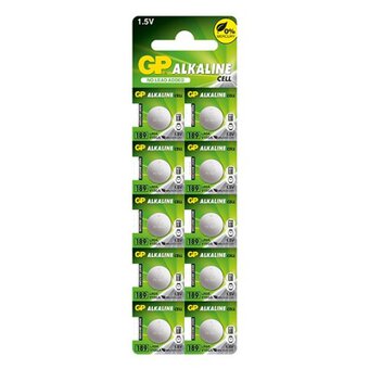 GP LR1130 (LR54/AG10/189) 1.5V mygtukinės baterijos, 10 vnt.