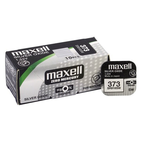 Maxell 373 sidabro oksido laikrodžio baterijos 10 vnt.