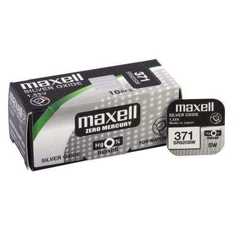 Maxell 371 SR920SW sidabro oksido laikrodžio baterijos 10 vnt.