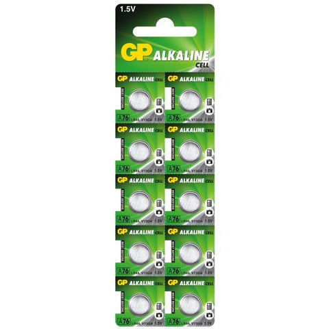 GP LR44 A76 AG13 1,5V mygtukinės baterijos, 10 vnt. rinkinys